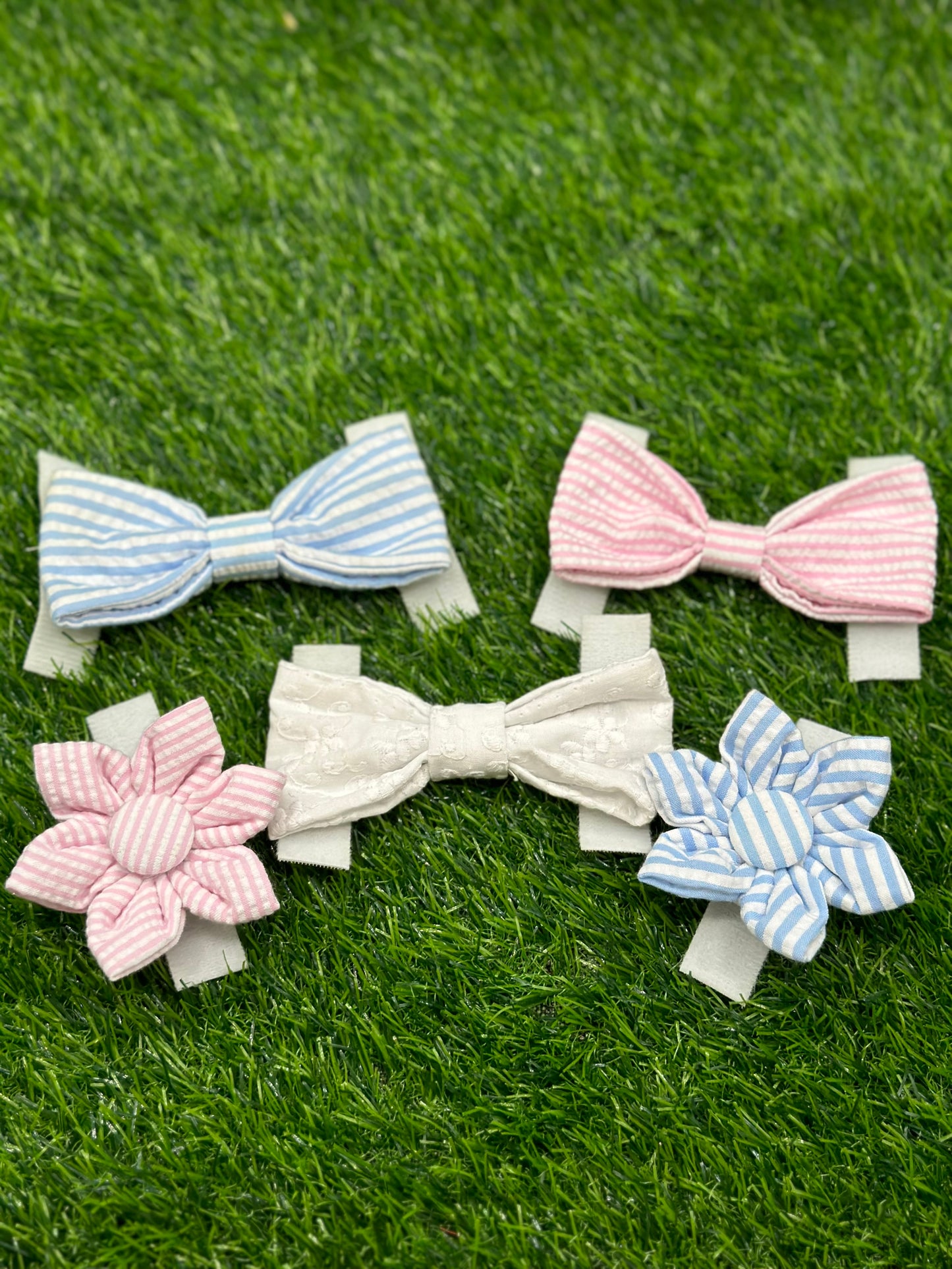 Blue Seersucker Bowtie