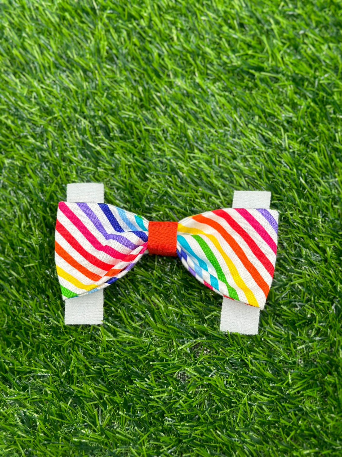 Pride Rainbow Candy Stripe Bowtie