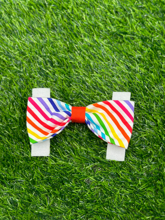 Pride Rainbow Candy Stripe Bowtie