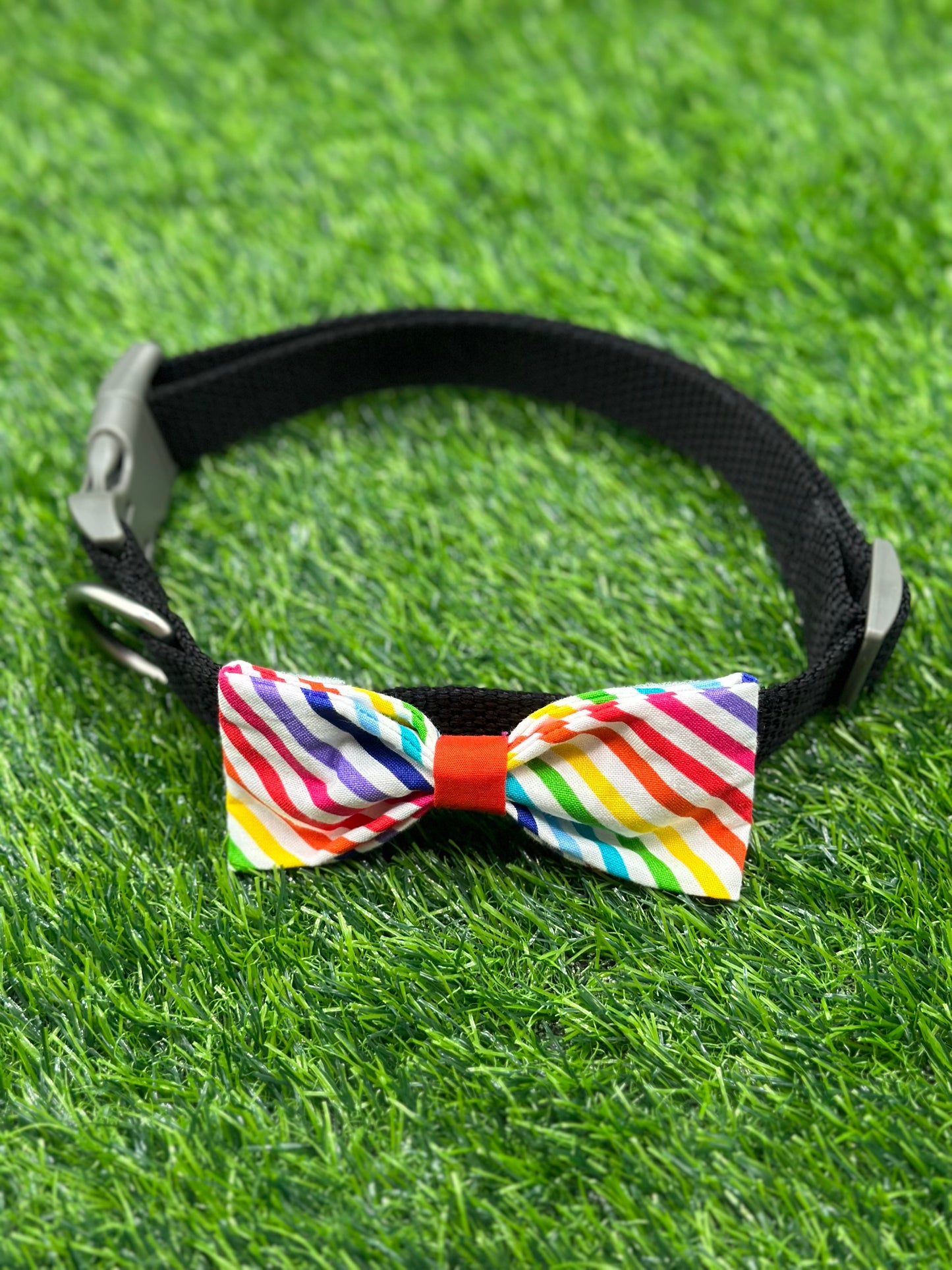 Pride Rainbow Candy Stripe Bowtie