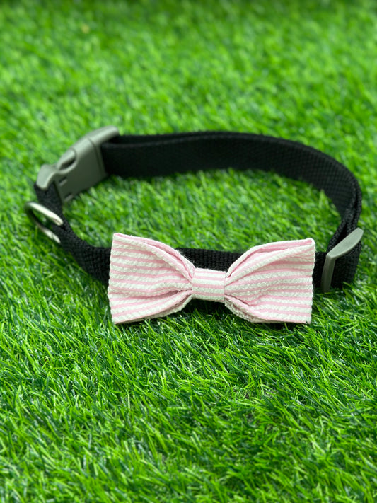 Pink Seersucker Bowtie